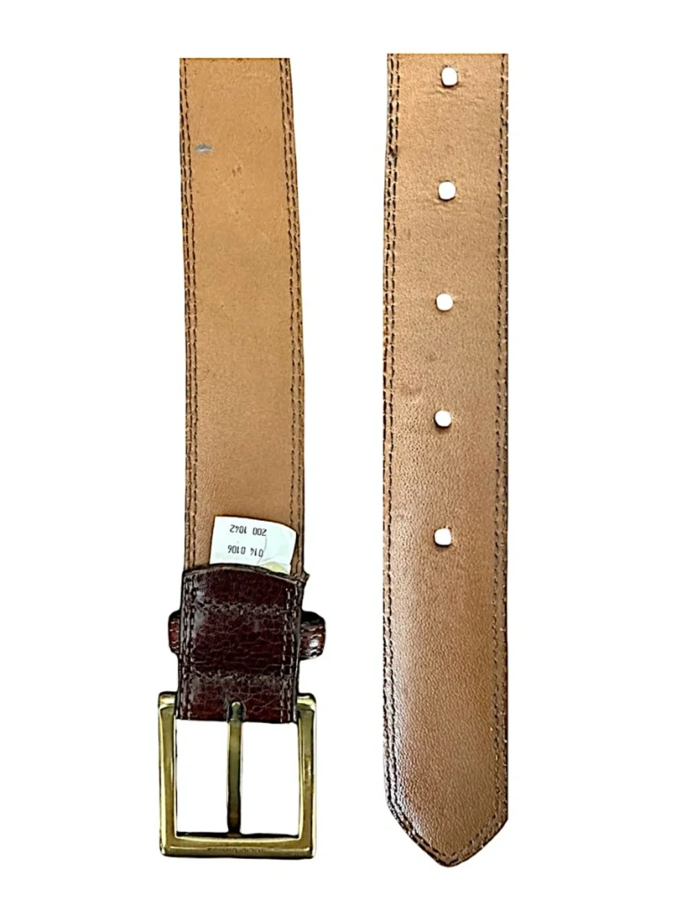 EDDIE BAUER Mens Brown Leather Belt Size 42 USA